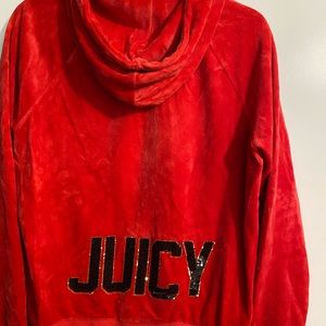 JUICY COUTURE size S red velvet track suit